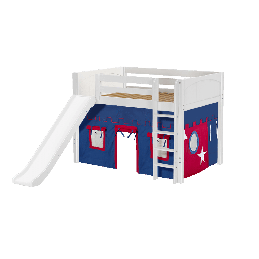Maxtrix Mid Loft w Front Slide (Ladder or Staircase) - fabric options - Kids Haven Maxtrix Mid Loft w Front Slide (Ladder or Staircase) - fabric options - Kids Haven