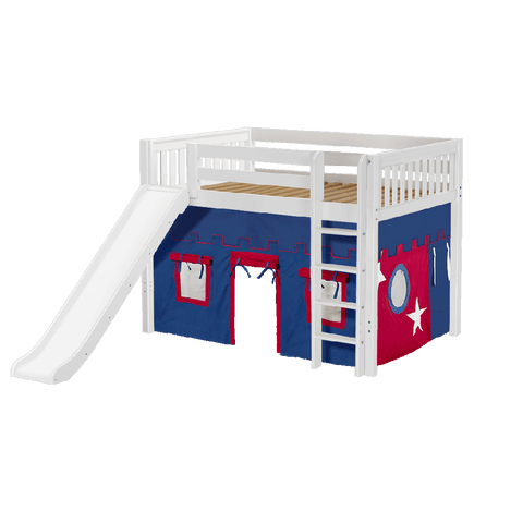 Maxtrix Mid Loft w Front Slide (Ladder or Staircase) - fabric options - Kids Haven Maxtrix Mid Loft w Front Slide (Ladder or Staircase) - fabric options - Kids Haven