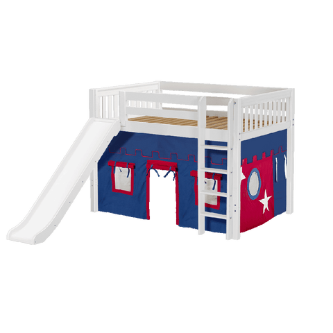 Maxtrix Mid Loft w Front Slide (Ladder or Staircase) - fabric options - Kids Haven