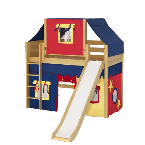 Maxtrix Mid Loft w Straight Ladder w Slide w Curtains w Top Tent Maxtrix Mid Loft w Straight Ladder w Slide w Curtains w Top Tent