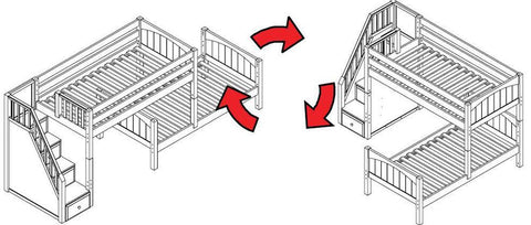 Maxtrix Parallel Bed w Staircase - Kids Haven Maxtrix Parallel Bed w Staircase - Kids Haven