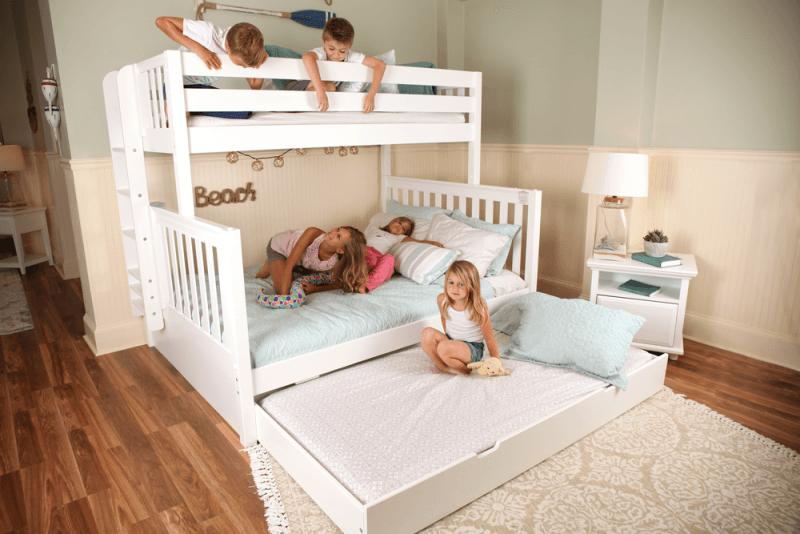 Maxtrix SS-Queen Bunk Bed (Choose Height, Ladder, Slide) - Kids Haven Maxtrix SS-Queen Bunk Bed (Choose Height, Ladder, Slide) - Kids Haven