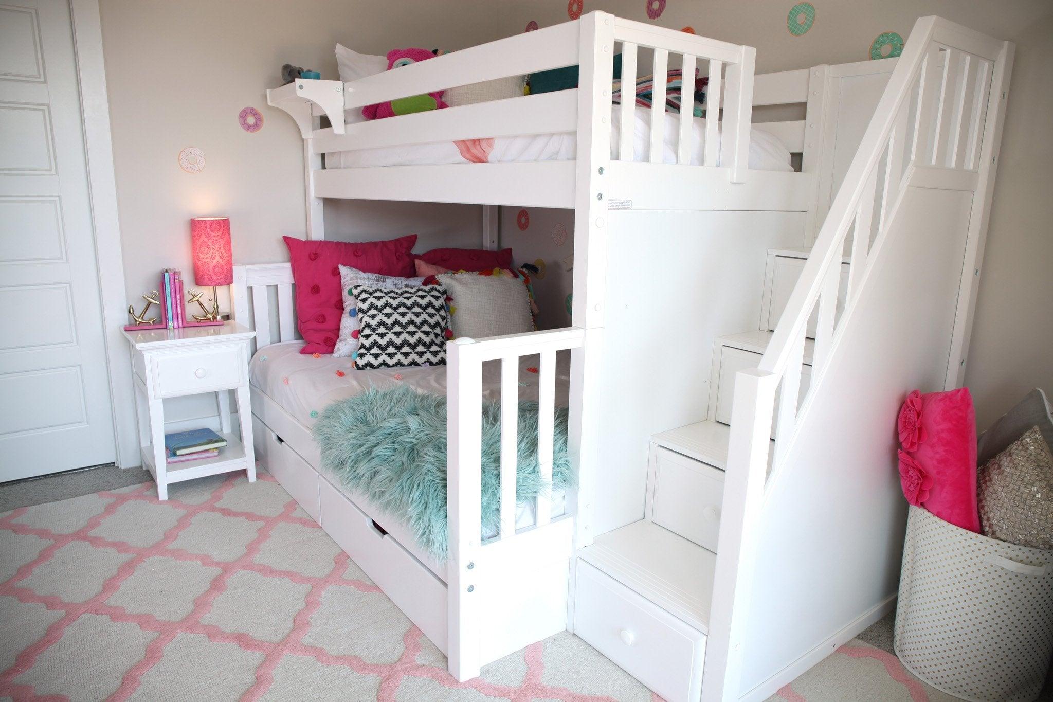 Maxtrix SS-Queen Bunk Bed (Choose Height, Ladder, Slide) - Kids Haven Maxtrix SS-Queen Bunk Bed (Choose Height, Ladder, Slide) - Kids Haven