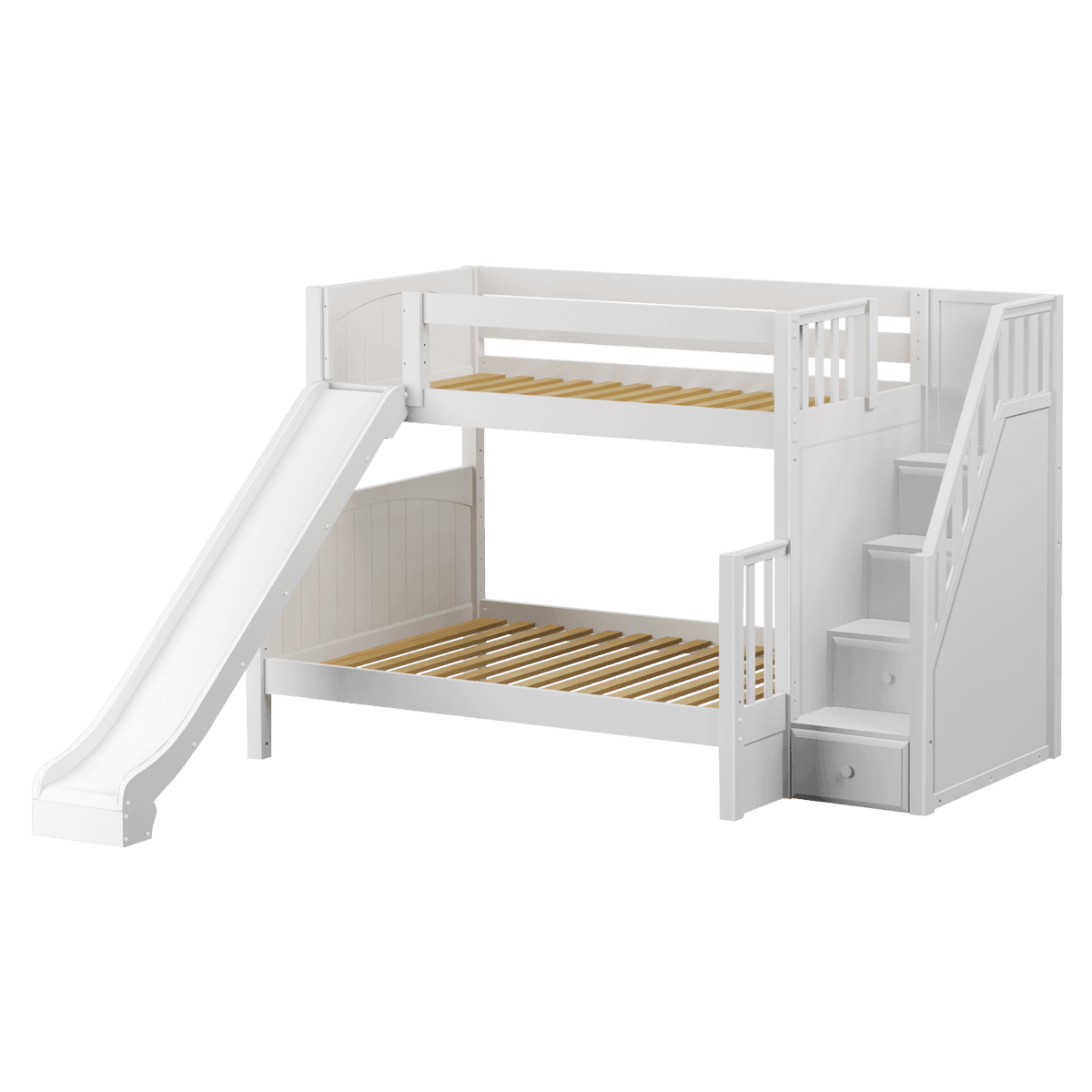 Maxtrix SS-Queen Bunk Bed (Choose Height, Ladder, Slide) - Kids Haven Maxtrix SS-Queen Bunk Bed (Choose Height, Ladder, Slide) - Kids Haven