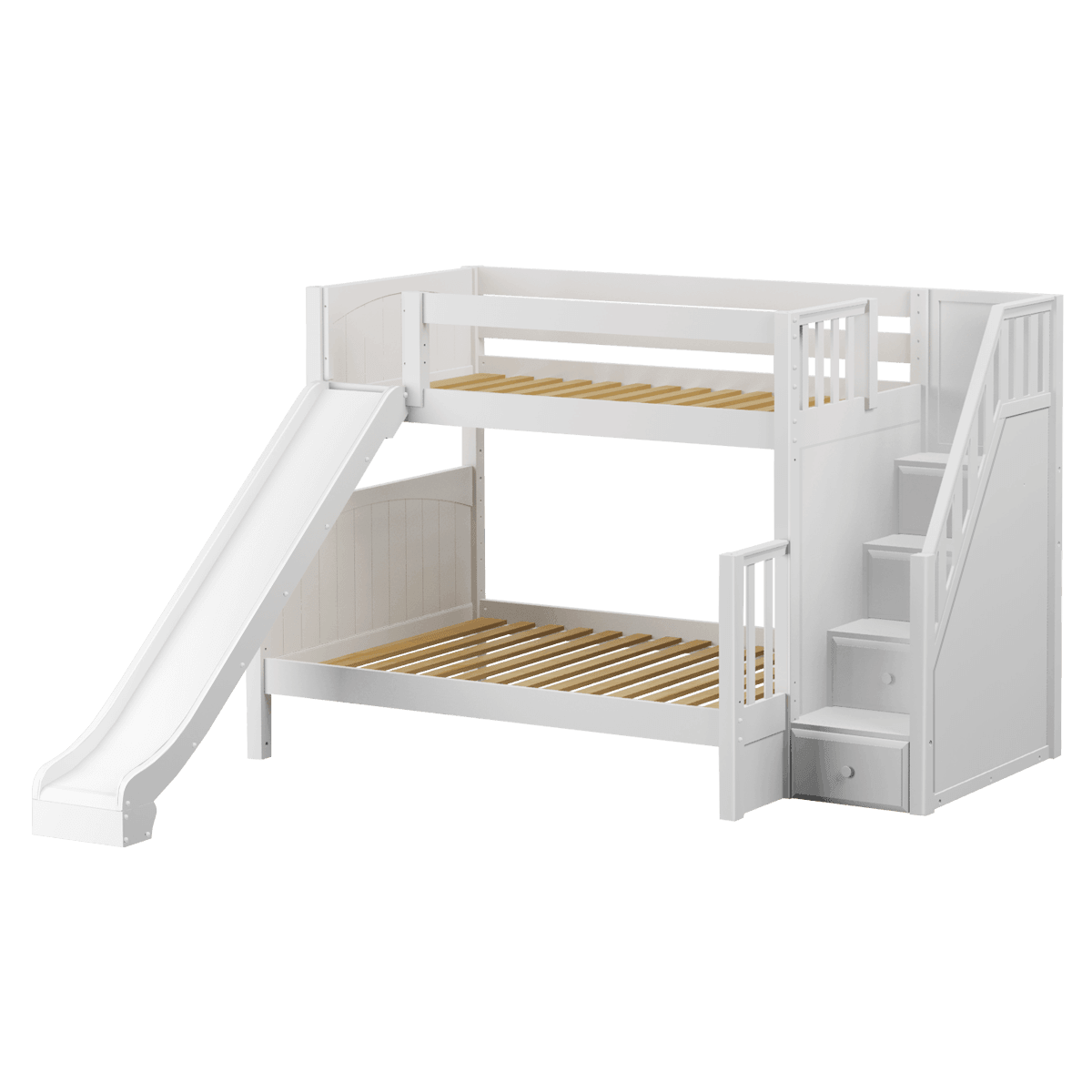 Maxtrix SS-Queen Bunk Bed (Choose Height, Ladder, Slide) - Kids Haven