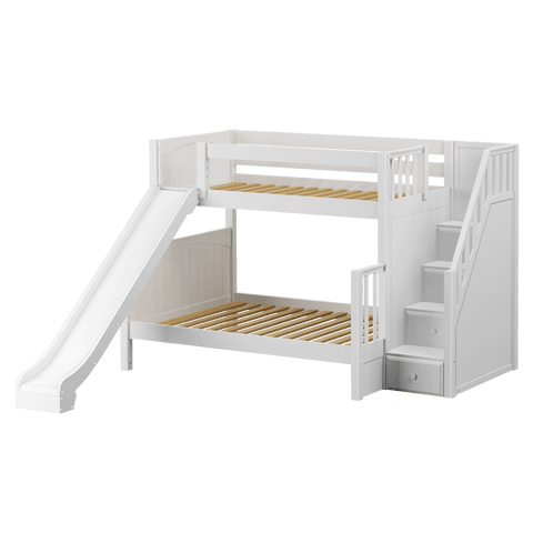 Maxtrix SS-Queen Bunk Bed (Choose Height, Ladder, Slide) - Kids Haven Maxtrix SS-Queen Bunk Bed (Choose Height, Ladder, Slide) - Kids Haven