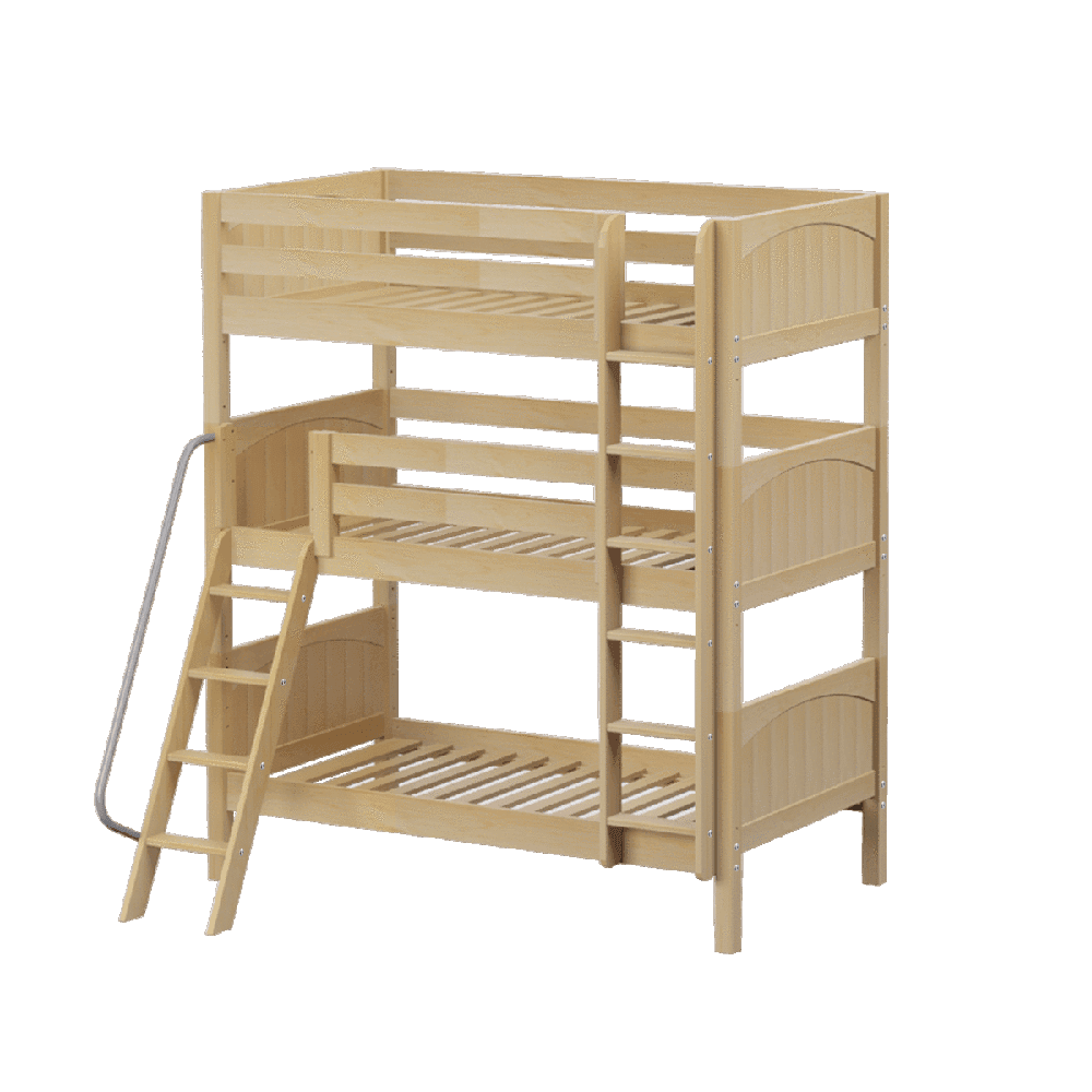 Maxtrix Triple Bunk Bed w Angled/Mounted Ladder 