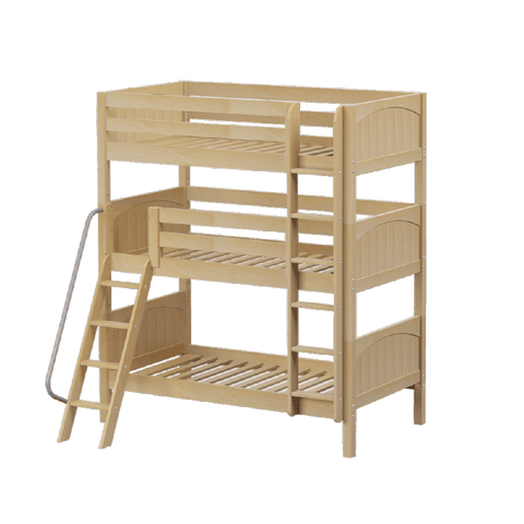 Maxtrix Triple Bunk Bed w Angled/Mounted Ladder 