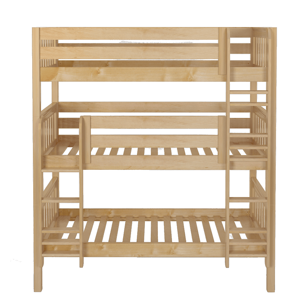 Maxtrix Triple Bunk Bed w Mounted Ladder - Kids Haven Maxtrix Triple Bunk Bed w Mounted Ladder - Kids Haven