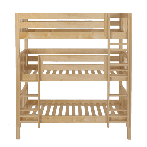 Maxtrix Triple Bunk Bed w Mounted Ladder - Kids Haven Maxtrix Triple Bunk Bed w Mounted Ladder - Kids Haven