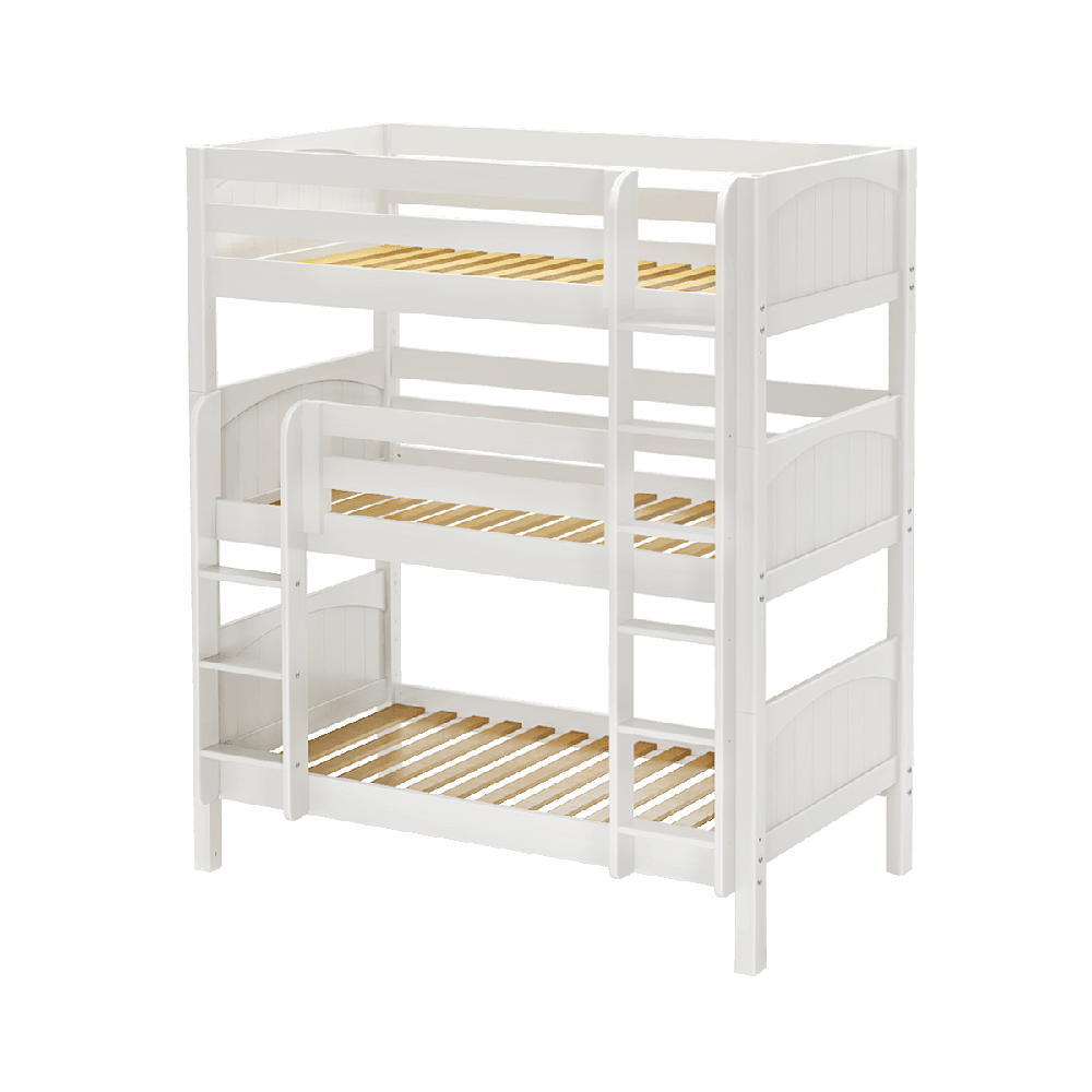 Maxtrix Triple Bunk Bed w Mounted Ladder - Kids Haven Maxtrix Triple Bunk Bed w Mounted Ladder - Kids Haven