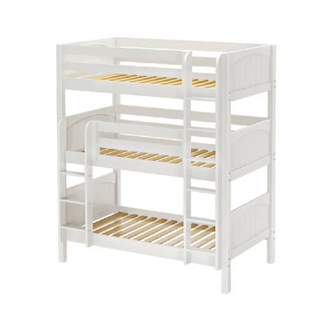 Maxtrix Triple Bunk Bed w Mounted Ladder - Kids Haven Maxtrix Triple Bunk Bed w Mounted Ladder - Kids Haven