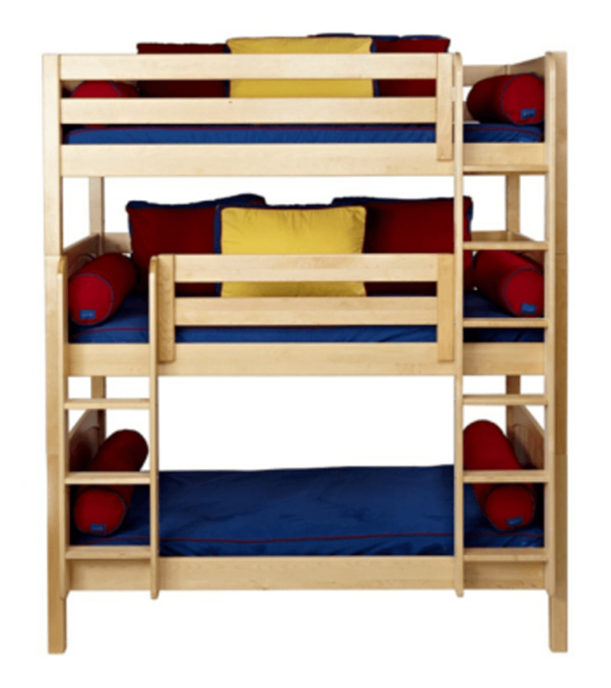 Maxtrix Triple Bunk Bed w Mounted Ladder - Kids Haven Maxtrix Triple Bunk Bed w Mounted Ladder - Kids Haven