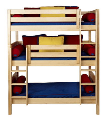 Maxtrix Triple Bunk Bed w Mounted Ladder - Kids Haven Maxtrix Triple Bunk Bed w Mounted Ladder - Kids Haven