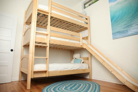 Maxtrix Triple Bunk Bed w Mounted Ladder - Kids Haven Maxtrix Triple Bunk Bed w Mounted Ladder - Kids Haven