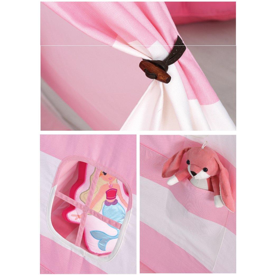 PETIT Bold Pink & White Teepee with Light (mat sold separately) - Kids Haven PETIT Bold Pink & White Teepee with Light (mat sold separately) - Kids Haven
