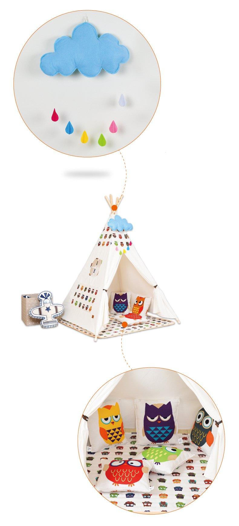 PETIT Blue Dream Clouds Teepee with Lights (mat sold separately) - Kids Haven