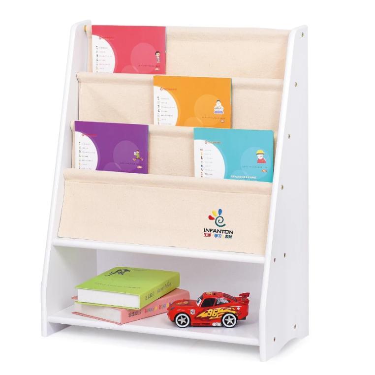 PETIT Solid Wood Magazine Rack with Toy Bins (2 Sizes) - Kids Haven