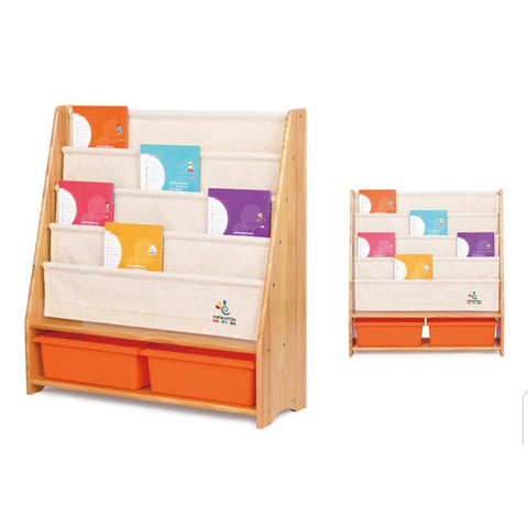 PETIT Solid Wood Magazine Rack with Toy Bins (2 Sizes) - Kids Haven PETIT Solid Wood Magazine Rack with Toy Bins (2 Sizes) - Kids Haven