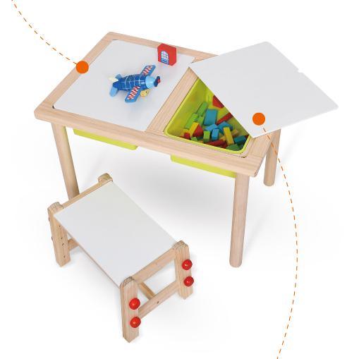 PETIT Solid Wood Playtable w Compartment (Chair sold separately) - Kids Haven