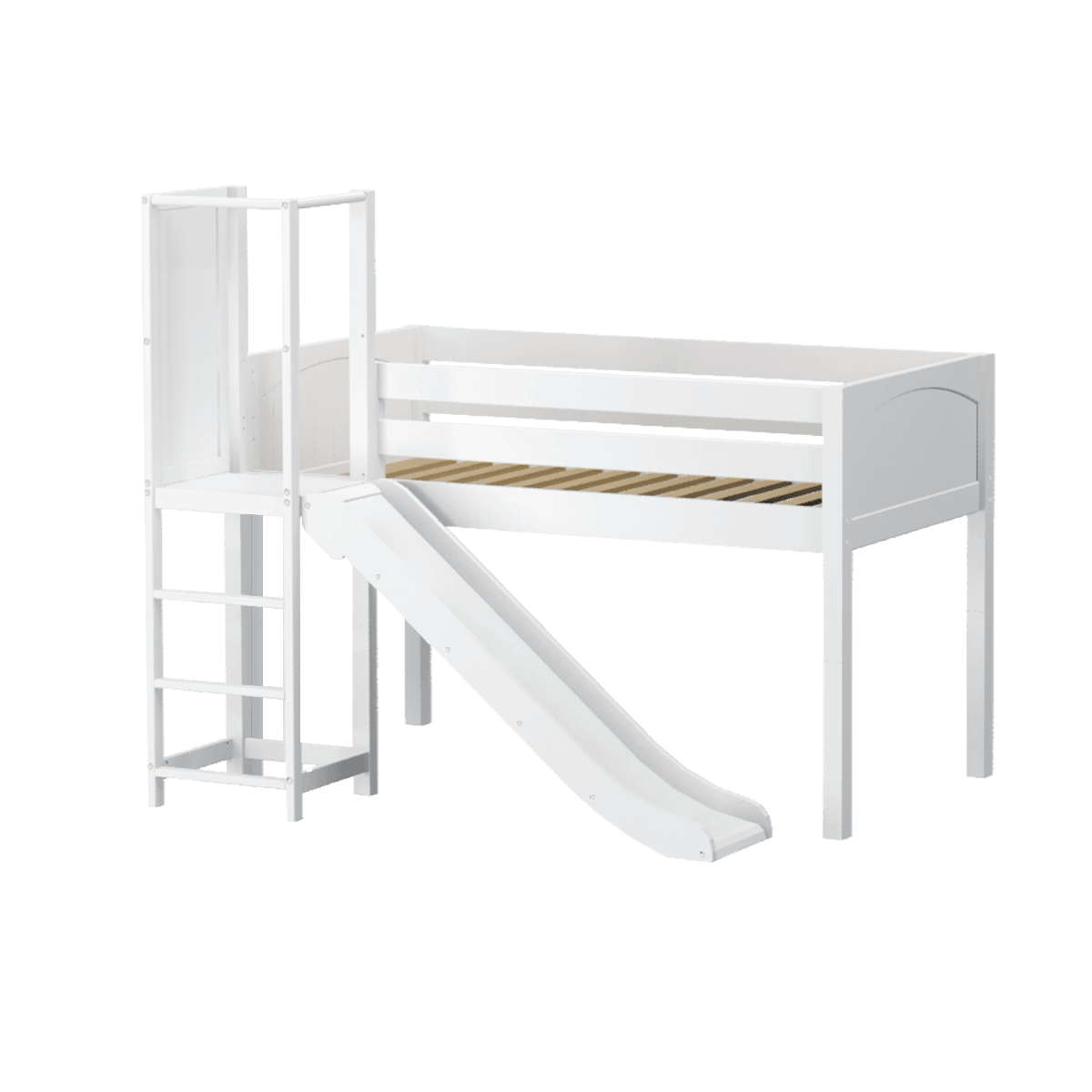 Maxtrix Low Loft w Slide Platform (Choose front or side) - Kids Haven Maxtrix Low Loft w Slide Platform (Choose front or side) - Kids Haven