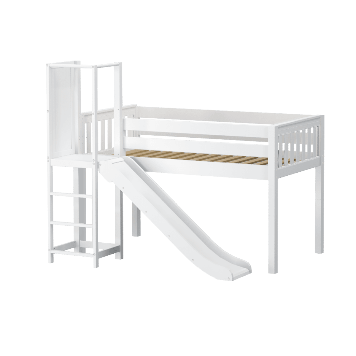 Maxtrix Low Loft w Slide Platform (Choose front or side) - Kids Haven Maxtrix Low Loft w Slide Platform (Choose front or side) - Kids Haven