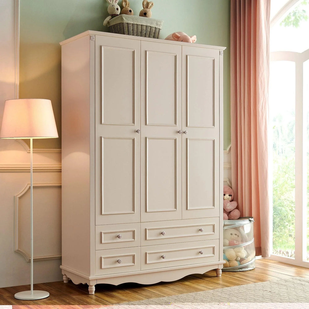 HB Rooms Pure Ivory Wardrobe (266#) - 3 or 4 doors options - Kids Haven