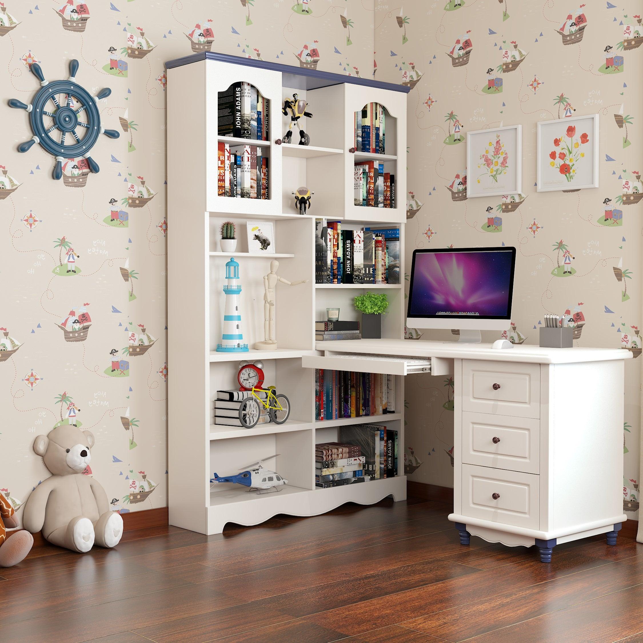 HB Rooms Broncos Study Table with Bookcase (8830#) - Kids Haven HB Rooms Broncos Study Table with Bookcase (8830#) - Kids Haven