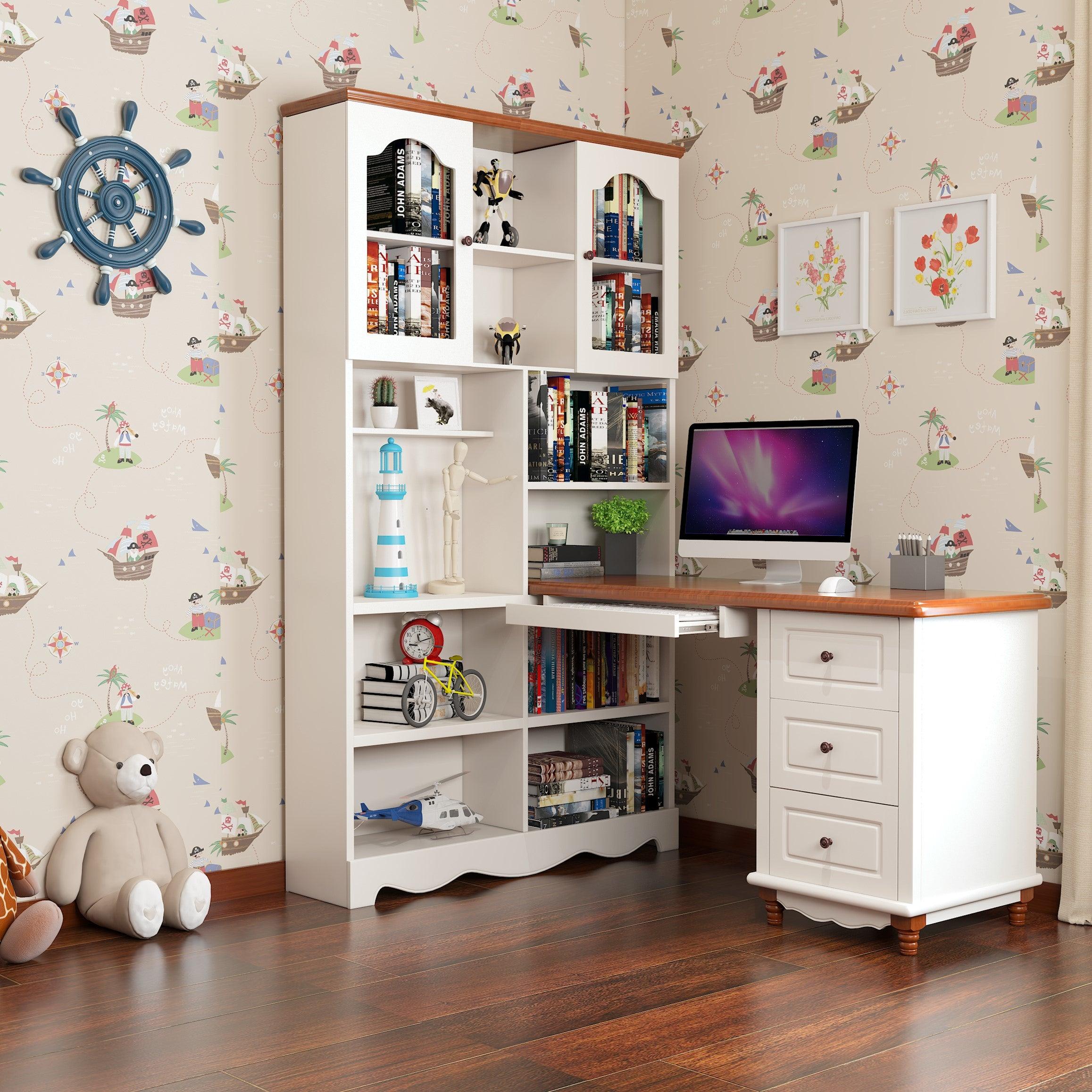 HB Rooms Broncos Study Table with Bookcase (8830#) - Kids Haven HB Rooms Broncos Study Table with Bookcase (8830#) - Kids Haven