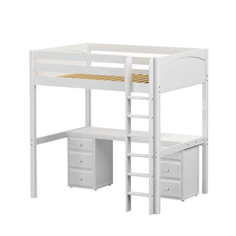 Maxtrix Teenage High Loft w Front Straight Ladder w Table w 2 drawers - Kids Haven