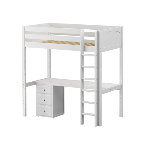 Maxtrix Teenage High Loft w Front Straight Ladder w Table w 1 drawer - Kids Haven Maxtrix Teenage High Loft w Front Straight Ladder w Table w 1 drawer - Kids Haven