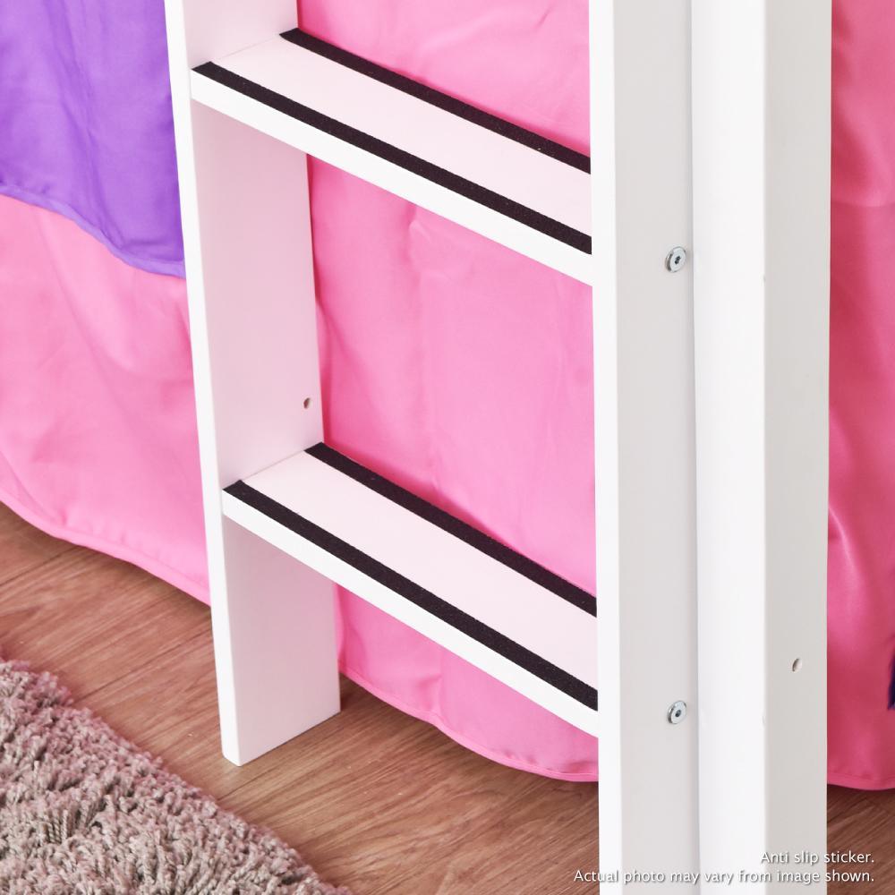Oslo Basics Emily Mid Sleeper with Slide, Tower and Curtains - Kids Haven Oslo Basics Emily Mid Sleeper with Slide, Tower and Curtains - Kids Haven
