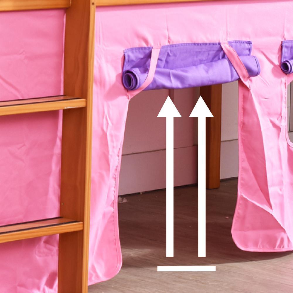 Oslo Basics Emily Mid Sleeper with Slide, Tower and Curtains - Kids Haven Oslo Basics Emily Mid Sleeper with Slide, Tower and Curtains - Kids Haven
