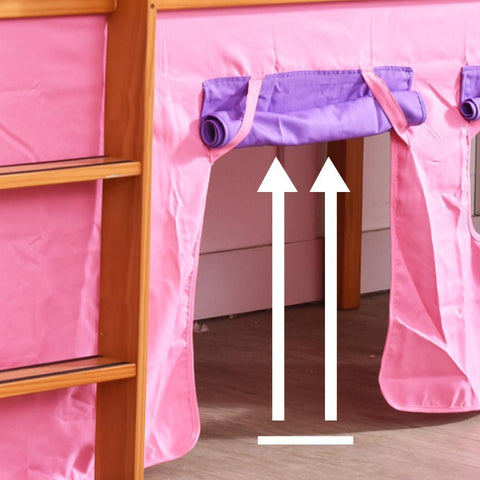 Oslo Basics Emily Mid Sleeper with Slide, Tower and Curtains - Kids Haven Oslo Basics Emily Mid Sleeper with Slide, Tower and Curtains - Kids Haven