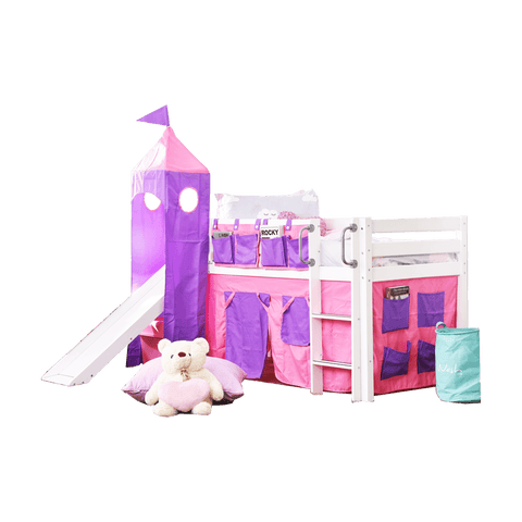 Tomato KidZ Emily Mid Sleeper with Slide, Tower and Curtains Tomato KidZ Emily Mid Sleeper with Slide, Tower and Curtains