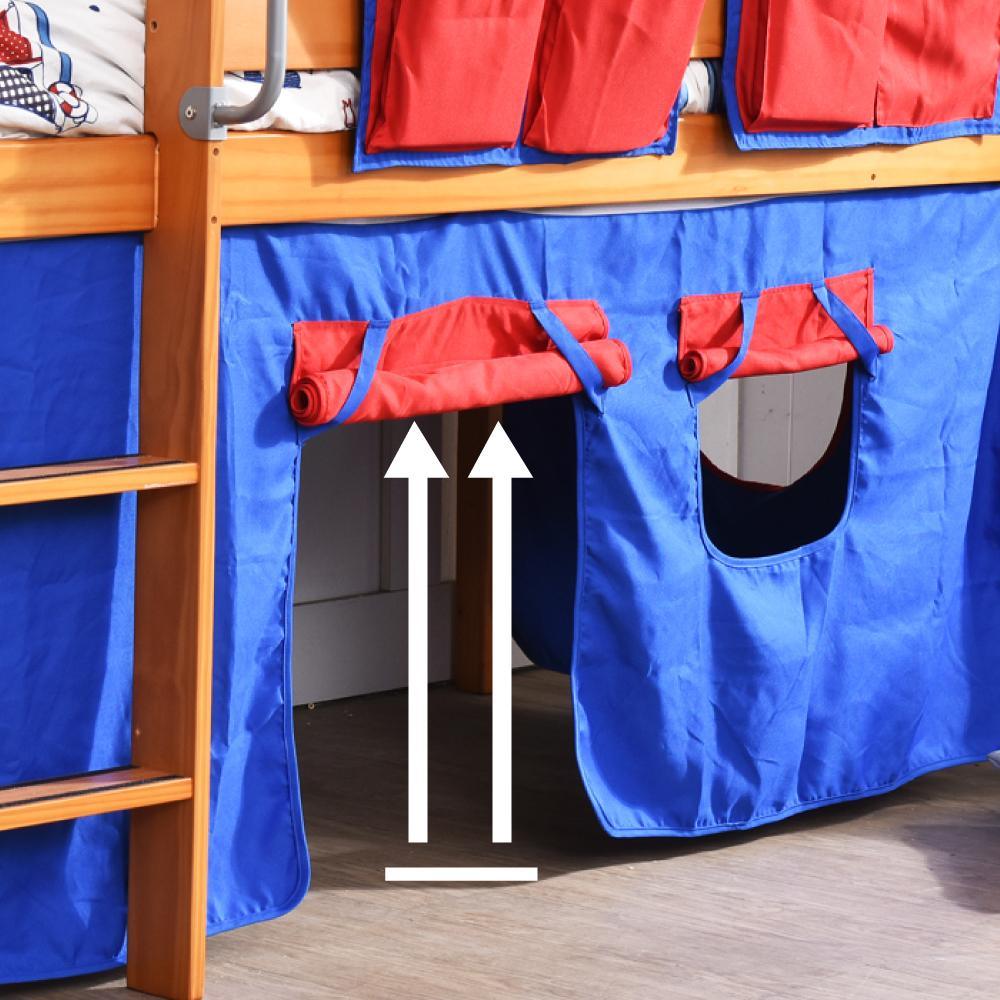 Oslo Basics Jersey Mid Sleeper with Slide, Tower and Curtains - Kids Haven Oslo Basics Jersey Mid Sleeper with Slide, Tower and Curtains - Kids Haven