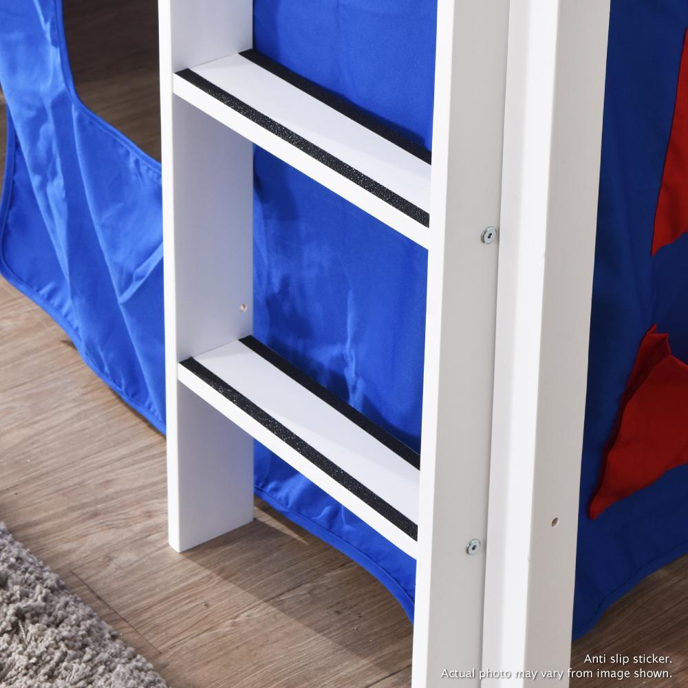Oslo Basics Jersey Mid Sleeper with Slide, Tower and Curtains - Kids Haven Oslo Basics Jersey Mid Sleeper with Slide, Tower and Curtains - Kids Haven