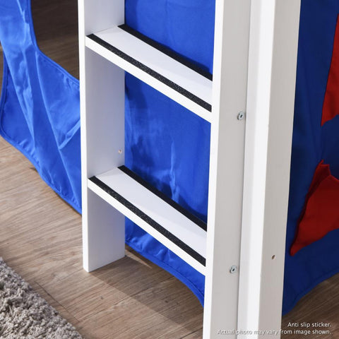 Oslo Basics Jersey Mid Sleeper with Slide, Tower and Curtains - Kids Haven Oslo Basics Jersey Mid Sleeper with Slide, Tower and Curtains - Kids Haven