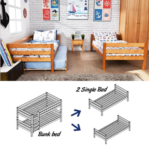 Oslo Basics Low Bunk Bed (with trundle option) - Kids Haven Oslo Basics Low Bunk Bed (with trundle option) - Kids Haven