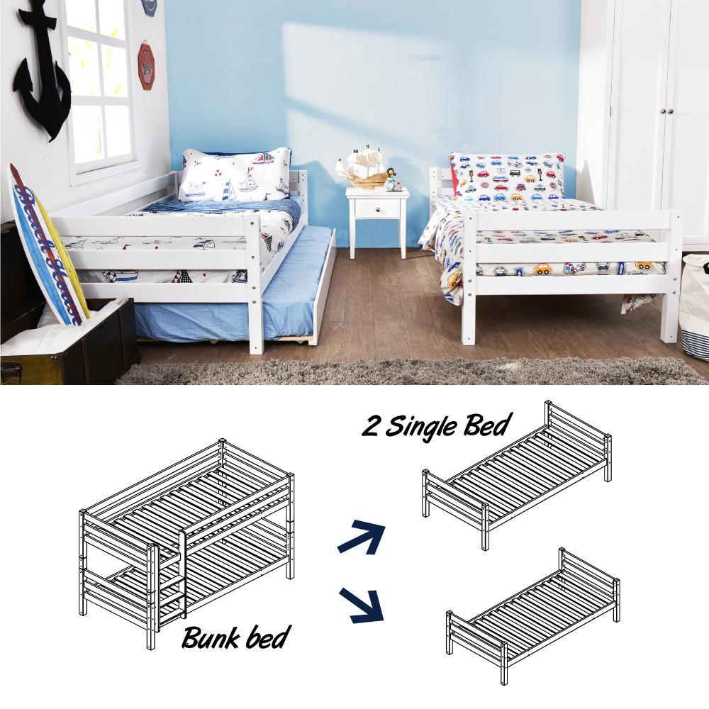Oslo Basics Low Bunk Bed (with trundle option) - Kids Haven Oslo Basics Low Bunk Bed (with trundle option) - Kids Haven