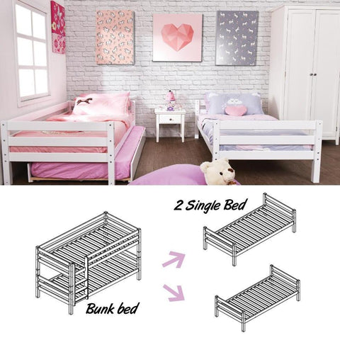 Oslo Basics Low Bunk Bed (with trundle option) - Kids Haven Oslo Basics Low Bunk Bed (with trundle option) - Kids Haven