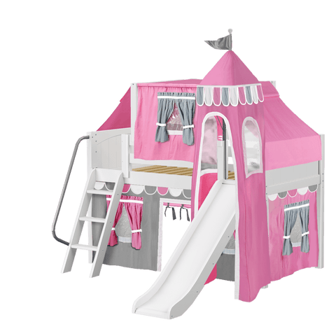 Maxtrix Low Loft w Front Slide (Ladder or Staircase) - fabric options - Kids Haven Maxtrix Low Loft w Front Slide (Ladder or Staircase) - fabric options - Kids Haven