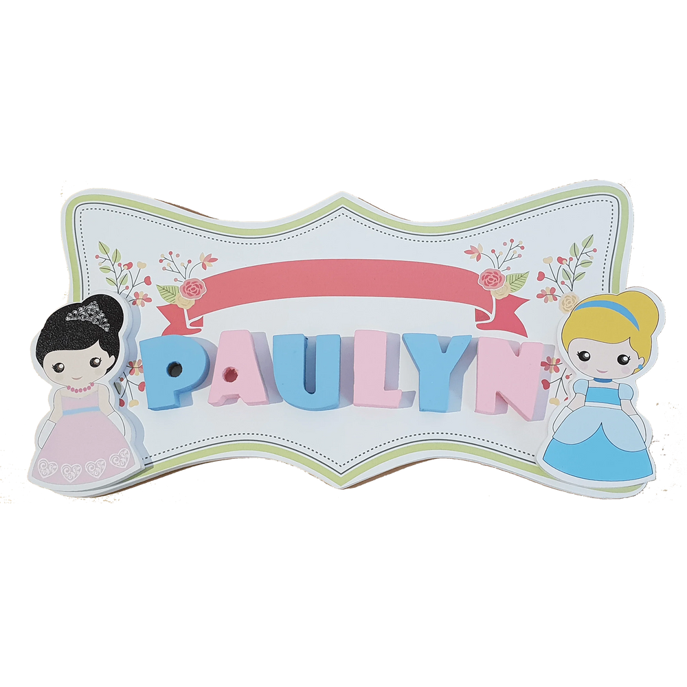 C&F Wooden Floral Garden Ribbon Name Plate