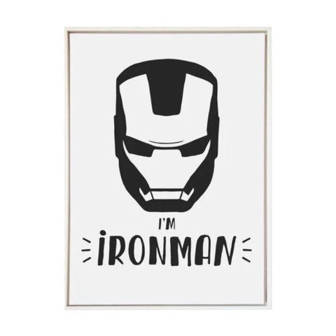 Wooden Frame-Iron Man Black & White Wooden Frame-Iron Man Black & White