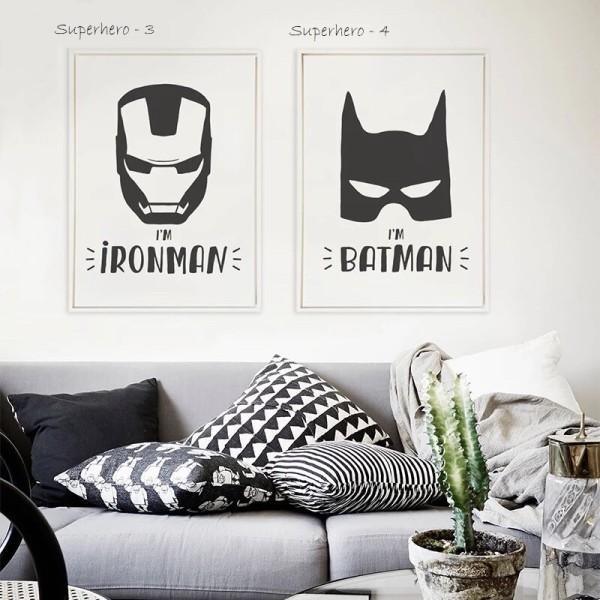 Wooden Frame-Iron Man Black & White - Kids Haven