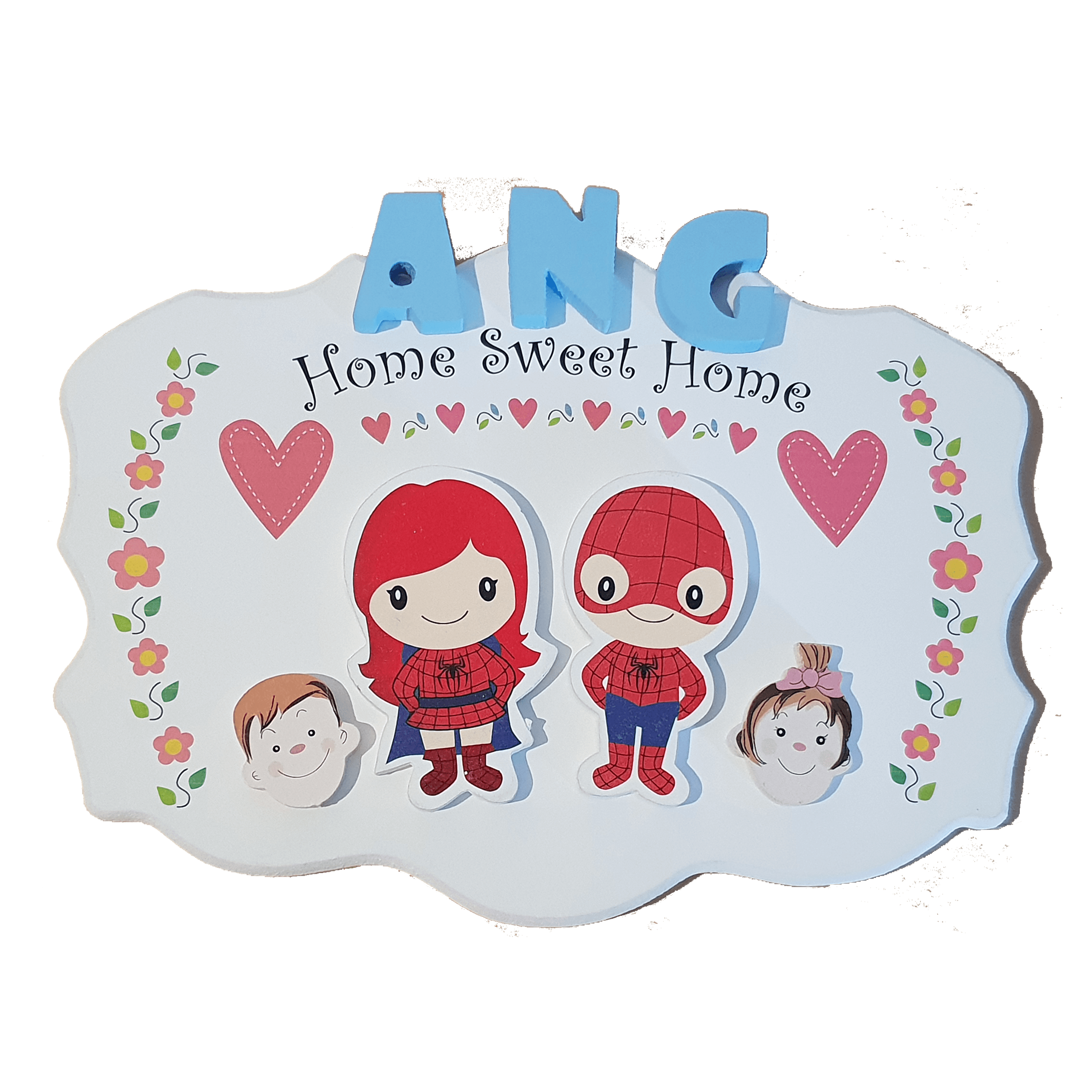 C&F Wooden Home Sweet Home Big Ribbon Name Plate C&F Wooden Home Sweet Home Big Ribbon Name Plate