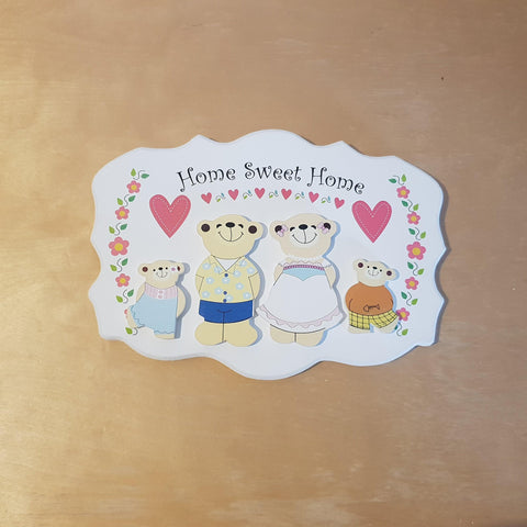 C&F Wooden Home Sweet Home Big Ribbon Name Plate - Kids Haven C&F Wooden Home Sweet Home Big Ribbon Name Plate - Kids Haven