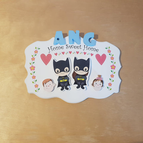 C&F Wooden Home Sweet Home Big Ribbon Name Plate - Kids Haven C&F Wooden Home Sweet Home Big Ribbon Name Plate - Kids Haven