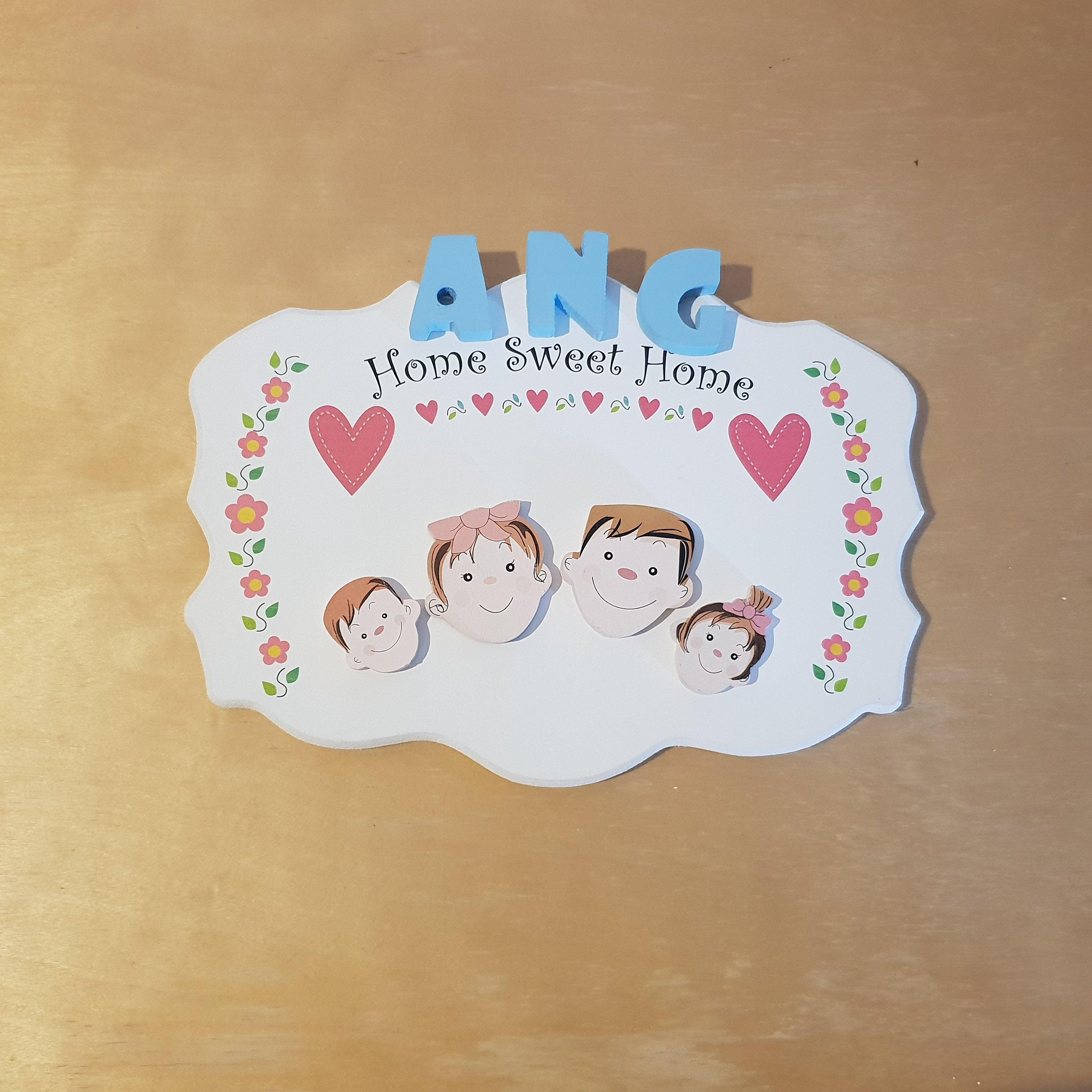 C&F Wooden Home Sweet Home Big Ribbon Name Plate - Kids Haven C&F Wooden Home Sweet Home Big Ribbon Name Plate - Kids Haven