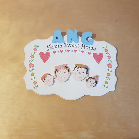 C&F Wooden Home Sweet Home Big Ribbon Name Plate - Kids Haven C&F Wooden Home Sweet Home Big Ribbon Name Plate - Kids Haven